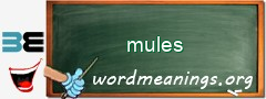 WordMeaning blackboard for mules